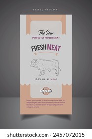 Label Design Meat Packaging, Meat Boxing organic food packaging label design 