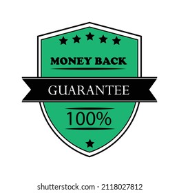 Label design. Money back guarantee badge design vector illustration.