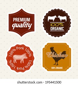 Label design over beige background, vector illustration