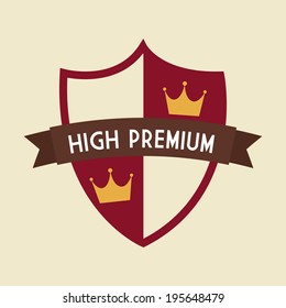 Label design over beige background, vector illustration