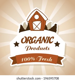 Label design over beige background, vector illustration