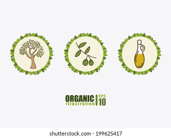 Label design over beige  background, vector illustration