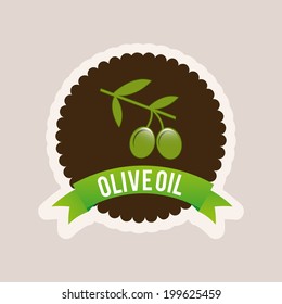 Label design over beige  background, vector illustration
