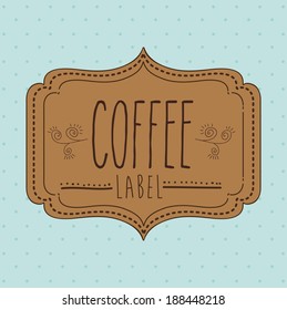 Label design over blue background, vector illustration