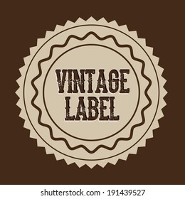 Label design over brown background, vector illustration