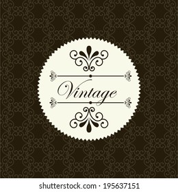 Label design over brown background, vector illustration