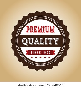 Label design over brown background, vector illustration
