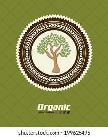 Label design over green background, vector illustration