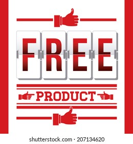 Label design over red background, vector illustration