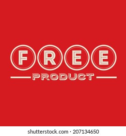 Label design over red background, vector illustration