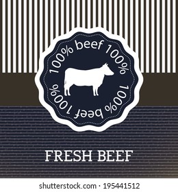 Label design over stripes background, vector illustration