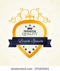 Label design over yellow background,vector illustration