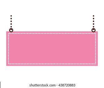 Label design. pink frame icon. vector graphic