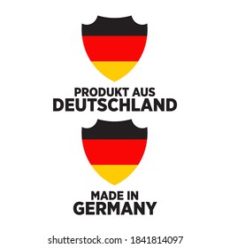 Label design for product Made in germany vector template