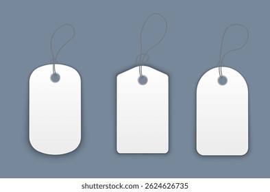 Label design with rectangle frame and shadow on white background showing empty icon for product tag or luggage sticker in shop advertisement with invitation note and message concept for packaging

