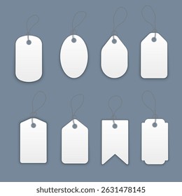Label design with rectangle frame and shadow on white background showing empty icon for product tag or luggage sticker in shop advertisement with invitation note and message concept for packaging

