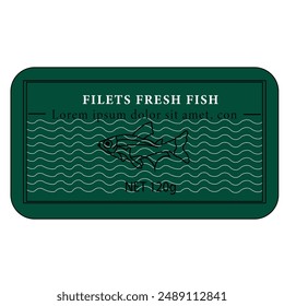 label design of sardines fillet fresh fish