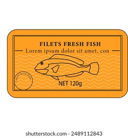 label design of sardines fillet fresh fish