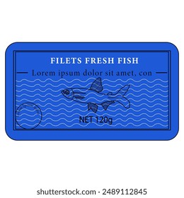 label design of sardines fillet fresh fish