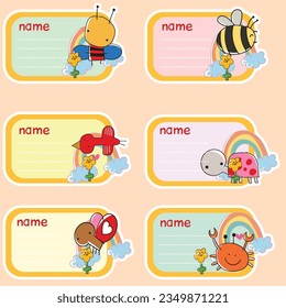 label design for school books and other needs