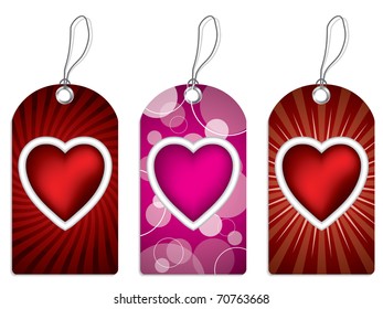 Label design set with hearts