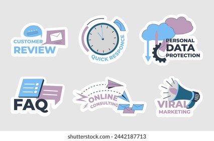 Label design set for online customer service