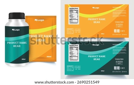 label design, soft drink bottle label design. Soda can vector. Energy drink label design. Orange flavor fruit juice label template design	