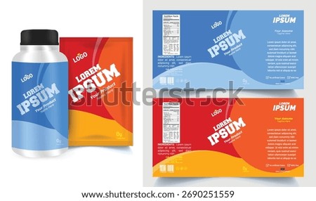 label design, soft drink bottle label design. Soda can vector. Energy drink label design. Orange flavor fruit juice label template design	