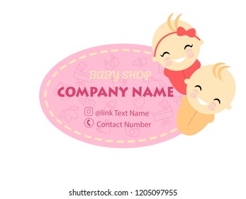 label design template for baby shop company. vector illustration
