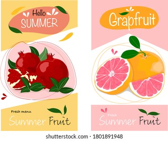Label design, tropical fruit label.Vector fruit design