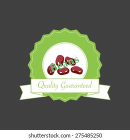 Label Design Vector Concept for Organic Beans