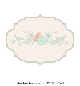 Label for design vintage with a bird. Banner vector.