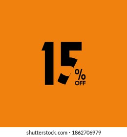 Label Discount 15% Off Simple Vector Template