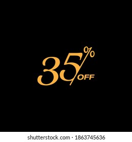 Plantilla de vector simple de descuento de etiquetas 35%