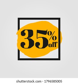 descuento de etiqueta 35% de descuento en el vektor de plantillas