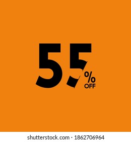Plantilla de vector simple con descuento de etiquetas 55%