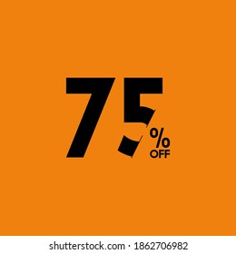 Label Discount 75% Off Simple Vector Template