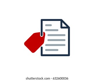 Label Docs Paper Icon Logo Design Element
