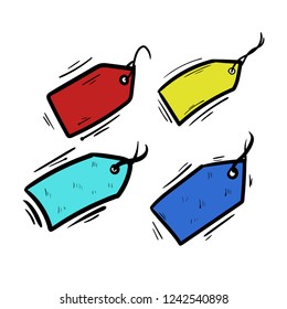 label  doodle icon vector 