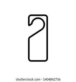 label door hanging isolated icon illustration - Vector