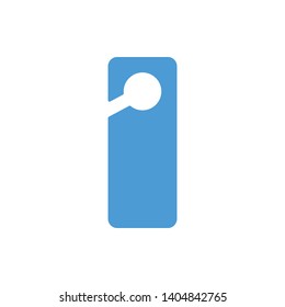label door hanging isolated icon illustration - Vector