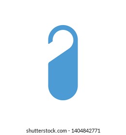 label door hanging isolated icon illustration - Vector