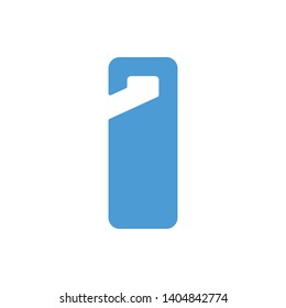label door hanging isolated icon illustration - Vector