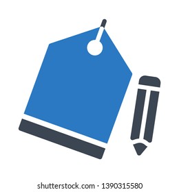 label edit glyph double color icon