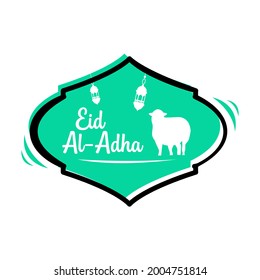 etiqueta eid al adha con silhouette