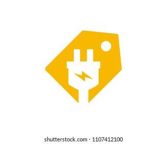 Label Electric Icon Logo Design Element