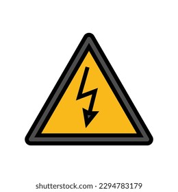 label electricity color icon vector. label electricity sign. isolated symbol illustration