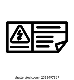 label electricity line icon vector. label electricity sign. isolated contour symbol black illustration