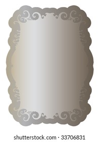 label with elegant clean ornament old silver