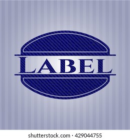 Label emblem with denim high quality background